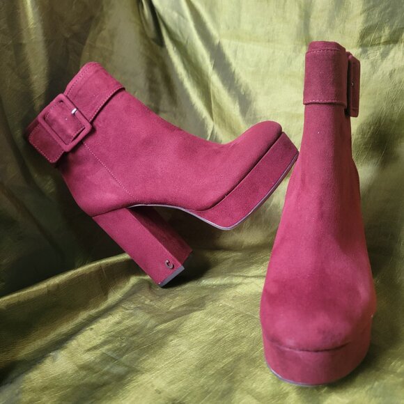 Platform Ankle Boots with Buckle, Red, Size 7 Circus By: Sam Edelman - Picture 3 of 9